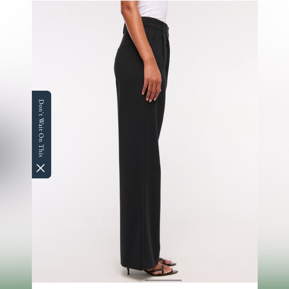 Abercrombie & Fitch Black Wide-Leg Trousers - Picture 3 of 10